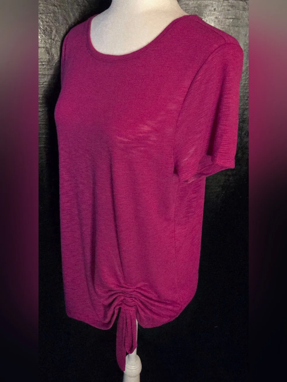 INC International Concepts Ruched Side Tie Tunic Top Pink - Large - Picture 9 of 12